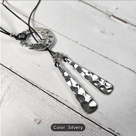 Vintage Celtic Statement Necklace, Bohemian, Boho, Tribal Toggle Hammered - Picture 3 of 6